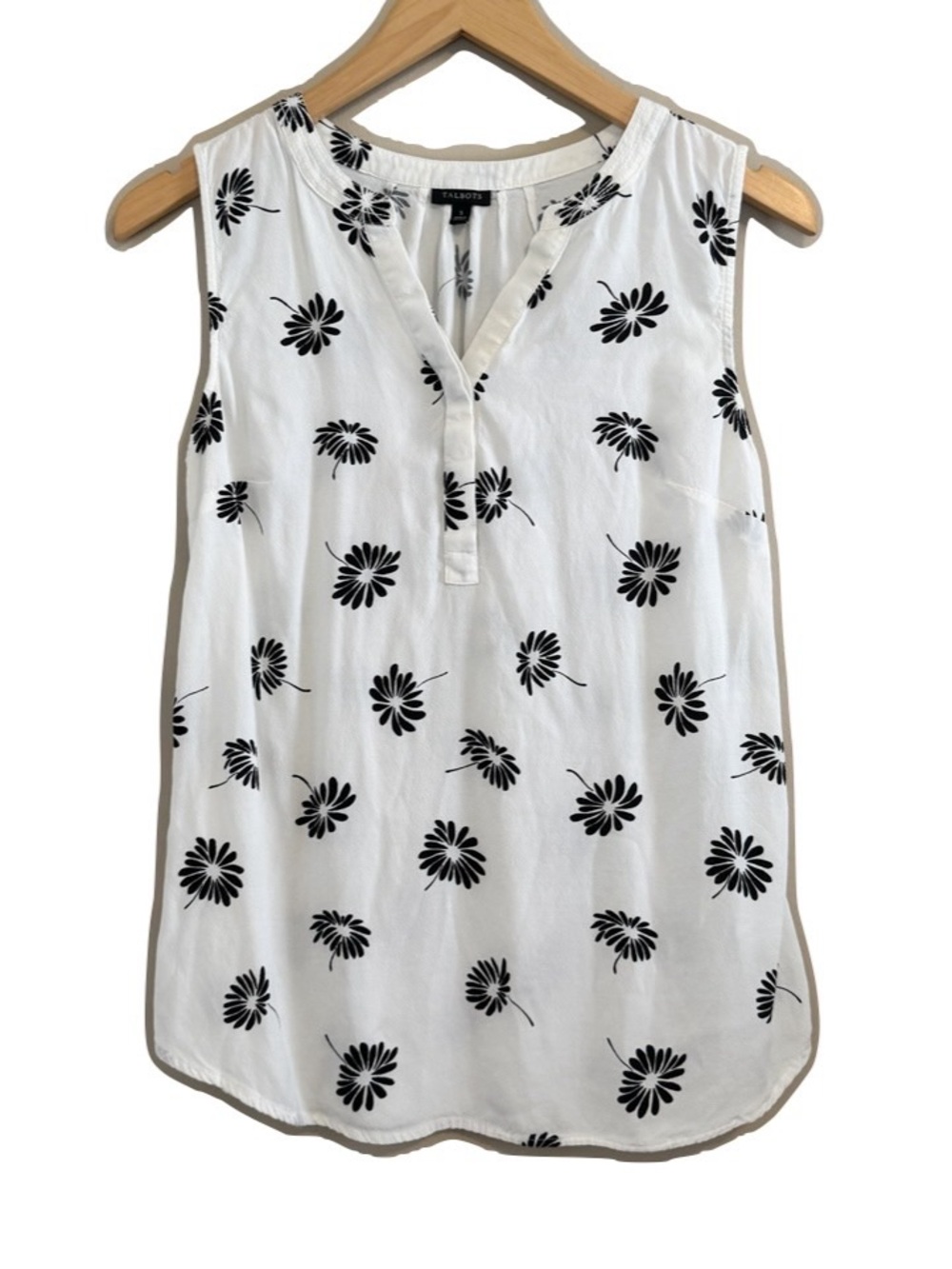 Talbots Top 3 for 15 SALE CLEARANCE Black and White Floral Blouse Small